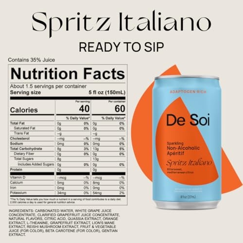 De Soi Non-Alcoholic Apéritif, Spritz Italiano 4 Cans (8 Fl Oz Each) thumbnail