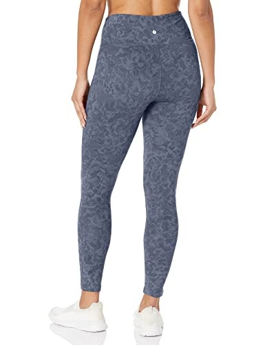 Danskin Women's Printed High Rise 7/8 Legging, Floral-Tempest Blue, Small thumbnail
