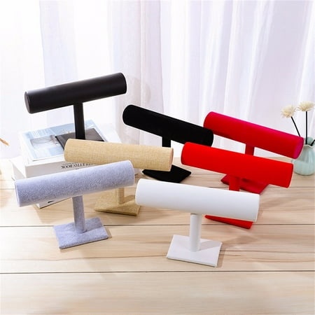 Velvet Bracelet T-Bar Organizer Display Holder Watch Jewelry Stand Headband Housekeeping & Organizers