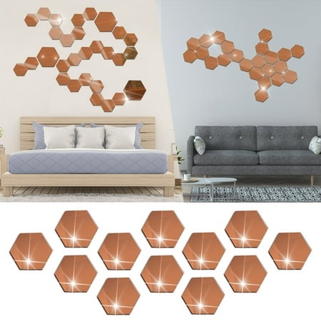 Valentine S Day Sales Hexagon Acrylic Mirror DIY Wall Sticker 3D Stereo Home Decor with Adhesive