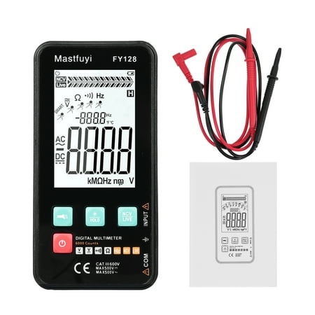 Mastfuyi Multimeters Resistance Continuity Live Fy128 Smart with 5999 LCD Measure Live Wire Ncv Measure Resistance Continuity LCD Measure Resistance C