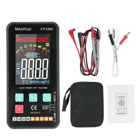 Mastfuyi Multimeters with Tester 5999 Smart with Tester LCD Measure Resistance Continuity Live Wire 5999 LCD Measure Fy129c Smart with Measure Resista