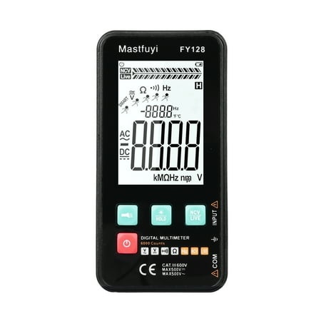 Mastfuyi FY128 Smart Multimeter  5999 Counts  Backlit LCD Display  Measures AC/ Voltage  Resistance  Frequency Perfect for DIY Enthusiasts