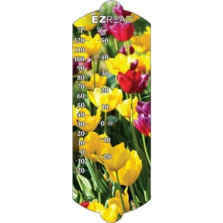 Headwind Consumer Products 840-0049 Indoor/Outdoor Thermometer with Flower  10-Inch