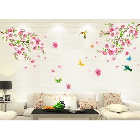 EIALIVE Cherry Flower Wall Large Home Decor Decal Tree Stickers Art Home Decor Wall Stickers One Size