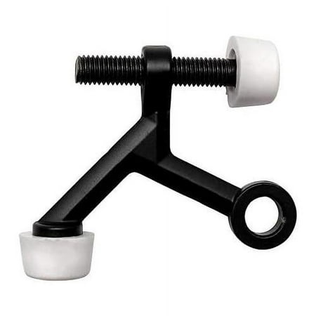 10 Pack - Matte Black Lite Duty Hinge Pin Adjustable Door Stop with White Tips : 6222