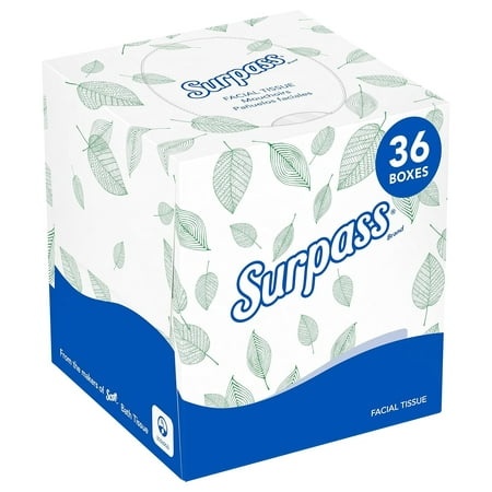 Surpass Boutique Tissue Cube (21320)  2-Ply  White  Unscented  110 Face Tissue / Box  36 Boxes / Case