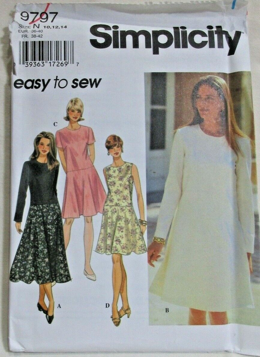 Simplicity Pattern 9797 Size 10-14 Misses/Petite Easy Dresses 4 Variation Uncut thumbnail