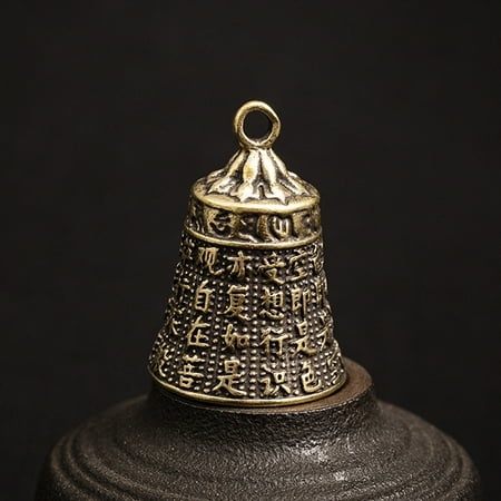 MINI Bell China S Brass Copper Sculpture Pray Buddha Bell Guanyin Bell Pend-AL