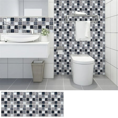10 Pieces Mosaics Tile Stickers Peel and Stick Waterproof Self Adhesive Granites Flooring 3D Wall Tile Stickers for Kitchen Bathroom Living Room