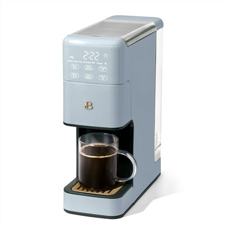 beautiful perfect grind™ programmable single serve coffee maker  cornflower blue by drew barrymore