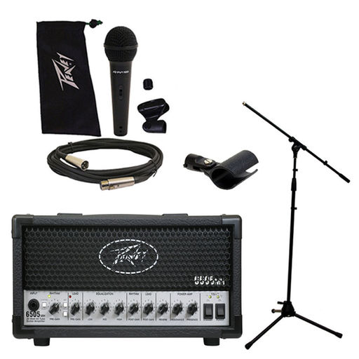 Peavey 6505 MH Mini Head Electric Guitar 20W Tube Amp Amplifier W/ Mic & Stand