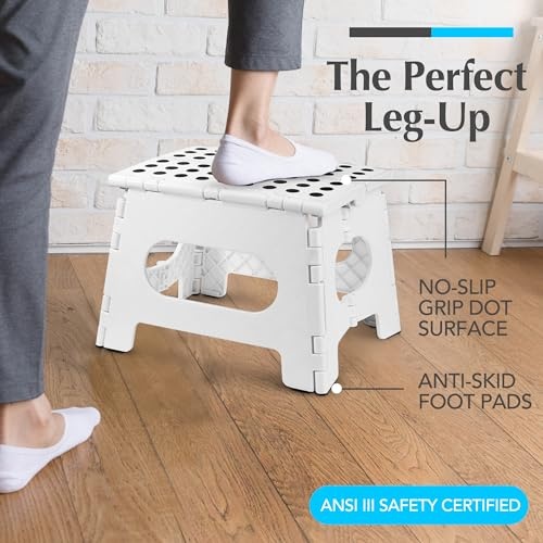 Handy Laundry Folding Lightweight Step Stool Is Sturdy Enough to Support Adults and Safe Enough for Kids. Opens Easy with One Flip. Great for Kitchen, thumbnail
