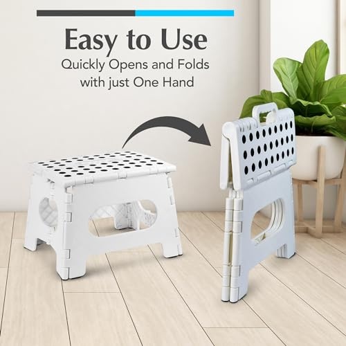 Handy Laundry Folding Lightweight Step Stool Is Sturdy Enough to Support Adults and Safe Enough for Kids. Opens Easy with One Flip. Great for Kitchen, thumbnail