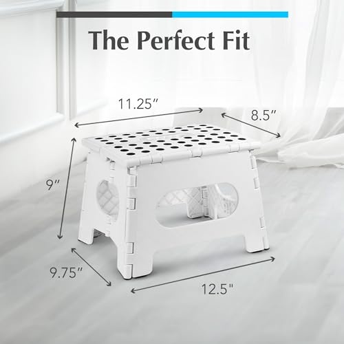 Handy Laundry Folding Lightweight Step Stool Is Sturdy Enough to Support Adults and Safe Enough for Kids. Opens Easy with One Flip. Great for Kitchen, thumbnail