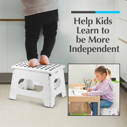 Handy Laundry Folding Lightweight Step Stool Is Sturdy Enough to Support Adults and Safe Enough for Kids. Opens Easy with One Flip. Great for Kitchen, thumbnail