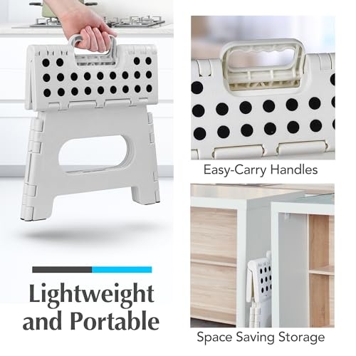 Handy Laundry Folding Lightweight Step Stool Is Sturdy Enough to Support Adults and Safe Enough for Kids. Opens Easy with One Flip. Great for Kitchen, thumbnail
