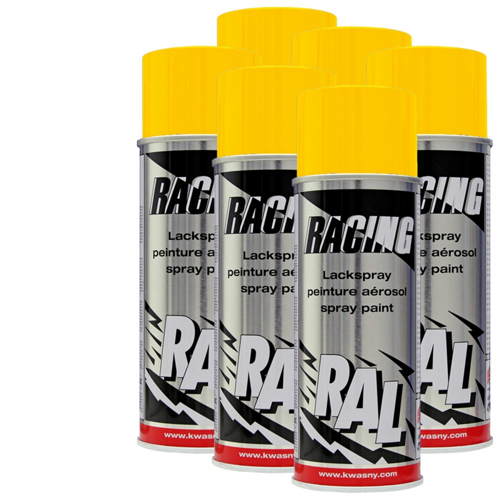 6x Kwasny 288 114 Auto-K Racing Lackspray RAL 1021 Rapsgelb 400ml