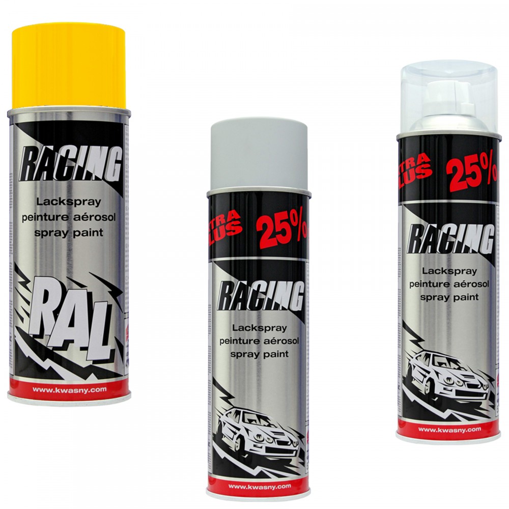 Lackierset Universal Grundierung+ Lackspray RAL 1021 Rapsgelb+2-Schicht-Klarlack