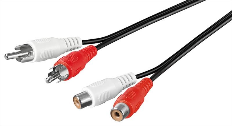 Wentronic Goobay Cinch-Verlängerungskabel, 2.5 M - 2x Cinch-Stecker (Audio Links/rechts) > 2x Cinch-Buchse (Audio Links/rechts) (50026)