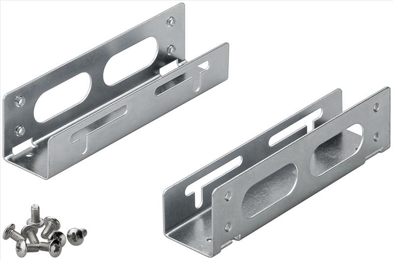 Wentronic Goobay Festplatten-Einbauwinkel 3.5 Auf 13,30cm (5,25), Grau-Silber - Geeignet Für Den Einbau Einer 3.5 Festplatte in Einen 13,30cm (5,25) 