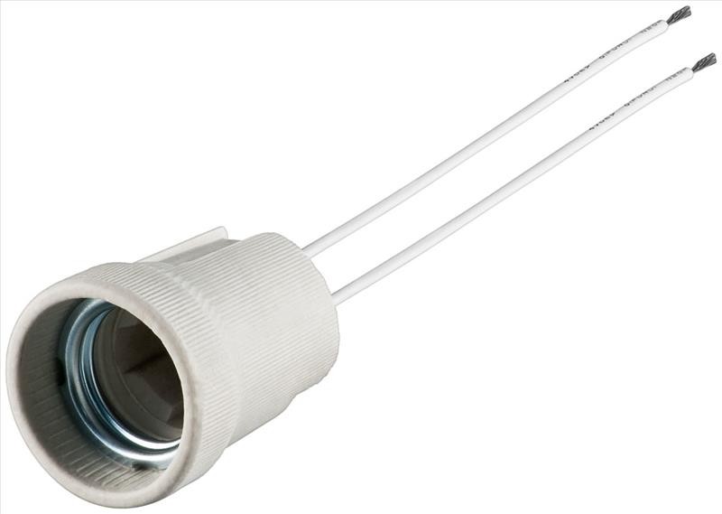10er Pack E27 Lampenfassung Mit Zwillingslitze, WeiB, 0.15 M - Max. 100 W/250 V (Ac), 0,15 M Kabel,
