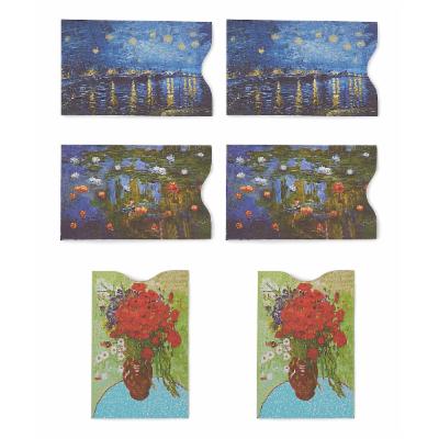 Fig Design Group Women's Compact Mirrors Poppies, - Flower Art RFID-Blocking Credit Card Sleeve - Set of Six