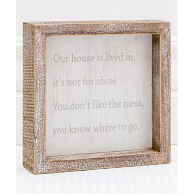 Adams & Co.  Block Signs Wh/gr - House Mess Framed Wall Sign