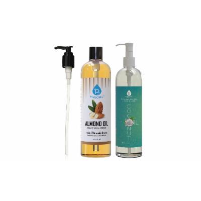 Pursonic 100% Pure Fractionated Coconut Oil/ Sweet Natural Almond Oil All Skin Types 16 Ounce Coconut & Almond