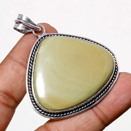 Green Opal Gemstone Handmade Ethnic Unique Design Pendant Jewelry 2.3  SA 9657