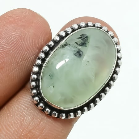 Prehnite Gemstone Handmade Fashion Engagement Gift Ring Jewelry 8  SA 4397