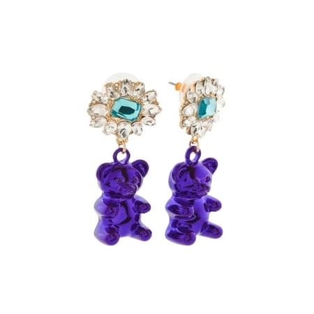 Betsey Johnson Women S Gummy Bear Gem Stud Earrings Purple