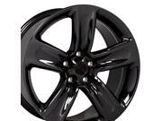 OE Wheels 20 Inch Fits Jeep Grand Cherokee Commander Dodge Durango Journey Chrysler Pacifica SRT Style JP17 Black Chrome 20x9 Rims SET