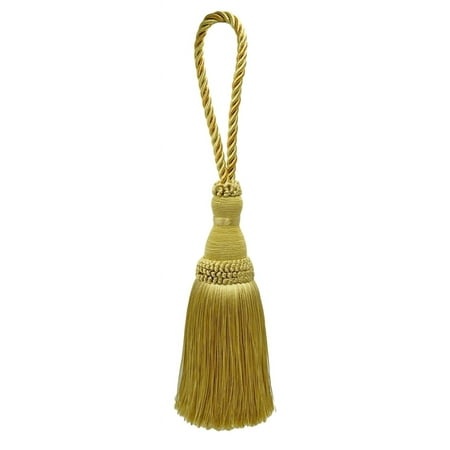 Beautiful Large 8  (20cm) Key Tassel  5  (12.5cm) Loop # KTH8   Canary Gold #4875 (Dark Gold  Yellow Gold) Set of 4