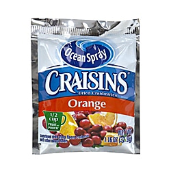 OCEAN SPRAY Craisins Orange Flavored Dried Cranberries, 1.16 Oz, 200 Count