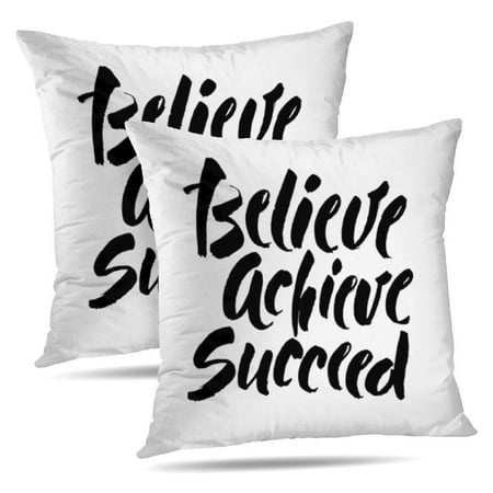 LALILO Throw Pillow Covers Inspirational Quote Black Ink Brush Cushion Cover 18  X 18   2564 Pack