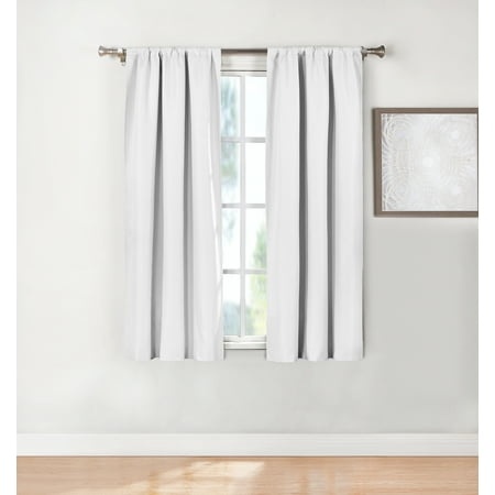 ecologee wakefield textured 100% blackout rod pocket indoor curtain panel pair white 37 w x 63 l