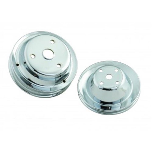 4962 Chrome Pulley Set-Sbc, Single up & Double Lower.