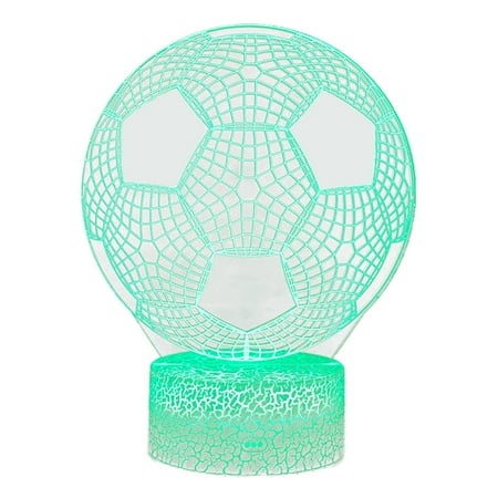 Pedty Night Lights for Kids、Dults Football Team Logo Night Light 3D Remote Control Lamp Creative Colorful LED 16 Color Remote Control Table Lamp Chi
