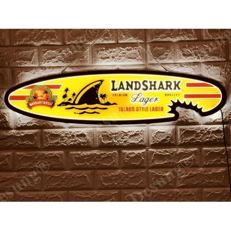 Queen Sense 32  Land Shark Landsharks Lager Surfboard 3D LED Sign Light Vivid Printing Tech Design Beer Bar Pub Wall Decor Artwork Lamp W132LSL-LED3D