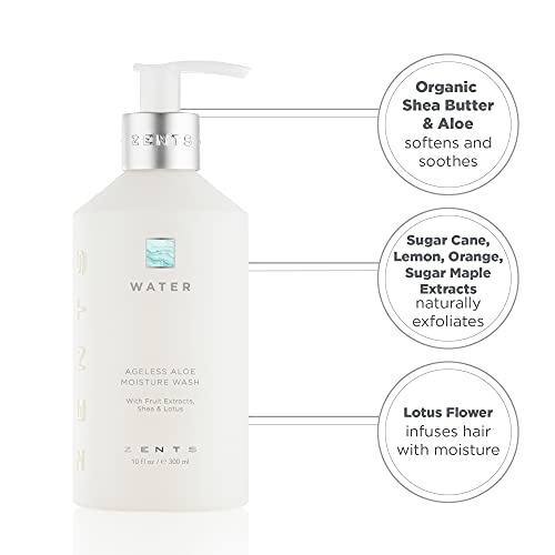 Zents Hand and Body Wash (Water Fragrance) Moisturizing Anti-Aging Cleanser with Organic Shea Butter & Aloe for Dry Skin  10 Fl Oz thumbnail