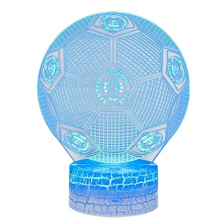 Pedty Night Lights for Kids、Dults Football Team Logo Night Light 3D Remote Control Lamp Creative Colorful LED 16 Color Remote Control Table Lamp Chi
