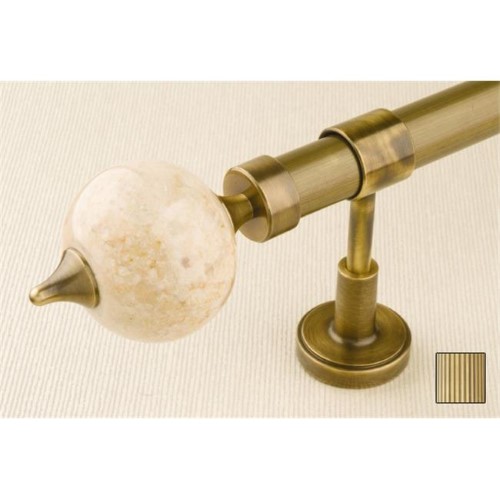 Flora 1128 Curtain Rod Set - 1 in. - Antique Brass - 48 in.