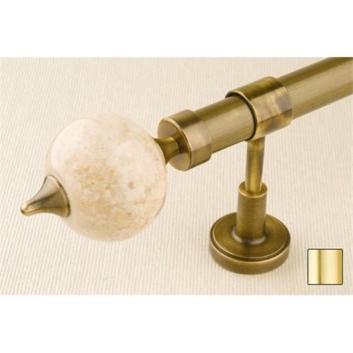Flora 1128 Curtain Rod Set -.75 in. - Matte Brass - 63 in.