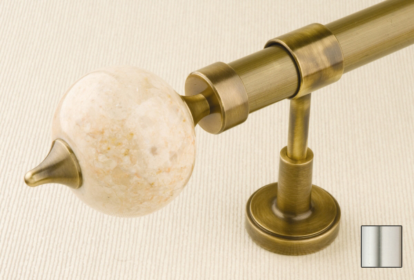 Flora 1128 Curtain Rod Set -.75 in. - Matte Nickel - 78 in.