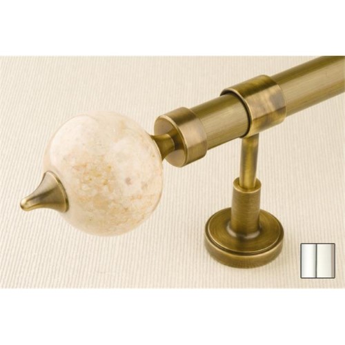 Flora 1128 Curtain Rod Set - 1 in. - Chrome - 48 in.