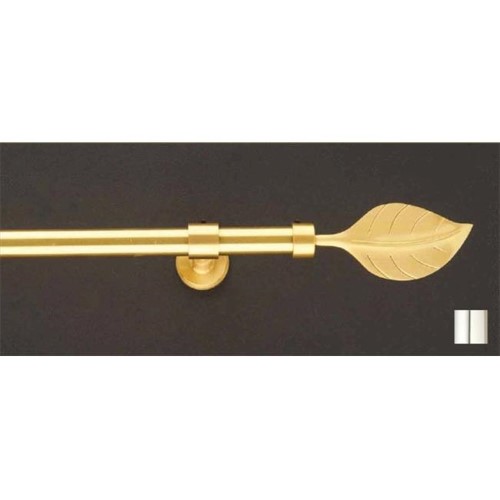 Liber 1021 Curtain Rod Set -.75 in. - Chrome - 48 in.