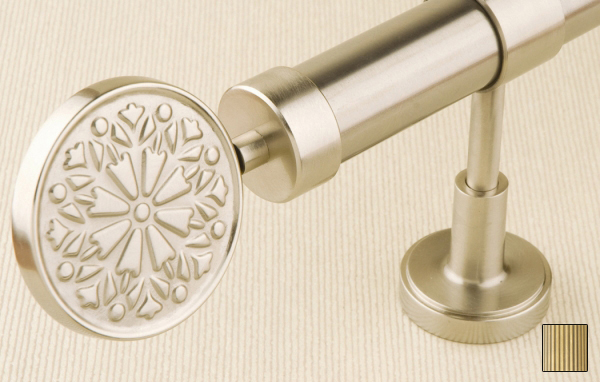 Liber 1136 Curtain Rod Set - 1 in. - Antique Brass - 141 in.
