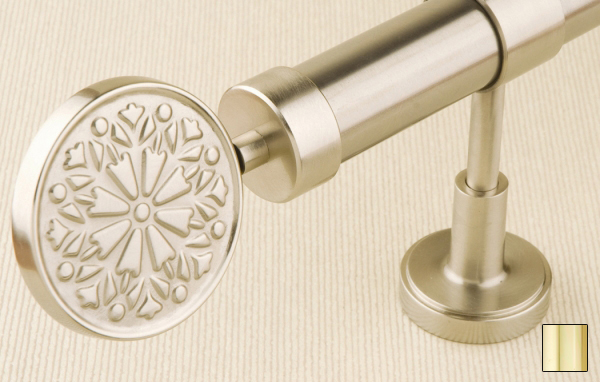 Liber 1136 Curtain Rod Set - 1.25 in. - Polished Brass - 110 in.