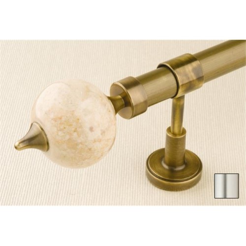 Flora 1128 Curtain Rod Set -.75 in. - Matte Nickel - 63 in.
